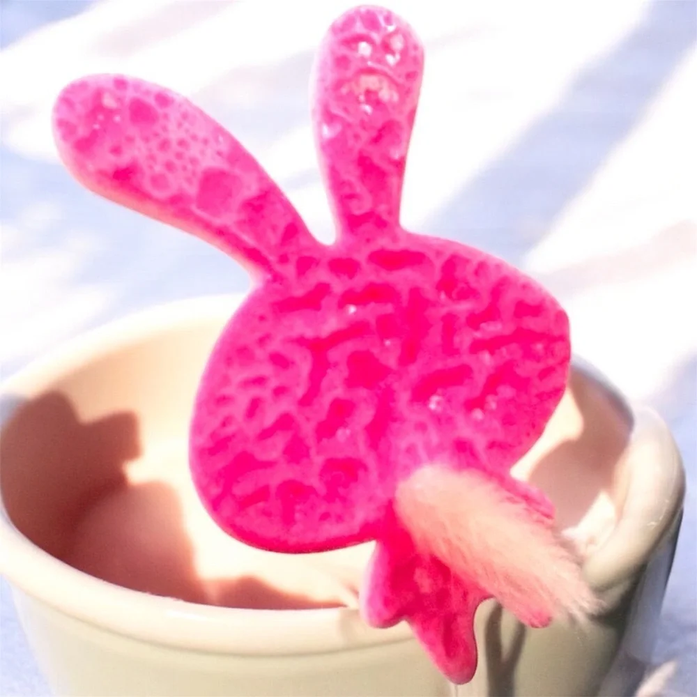 Rose scented bunny SOAP handmade 3x1.5 inch 3.5oz shea butter & coconut oil